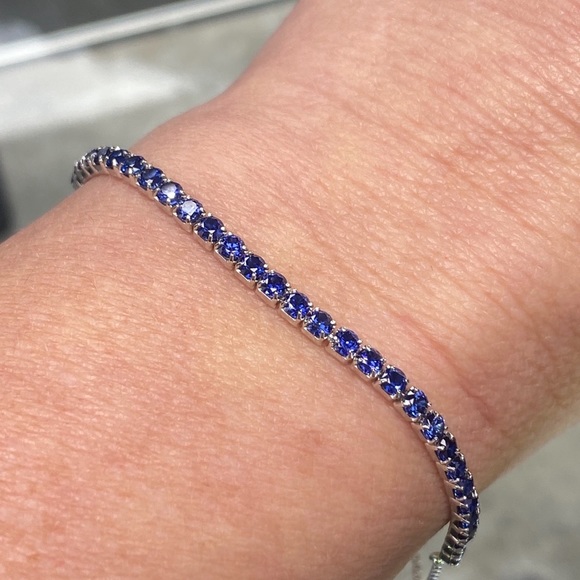 AZL Diamond Sapphire Ruby Bolo Tennis Bracelet Bundle ~ Set of 3 Bracelets - Picture 11 of 16